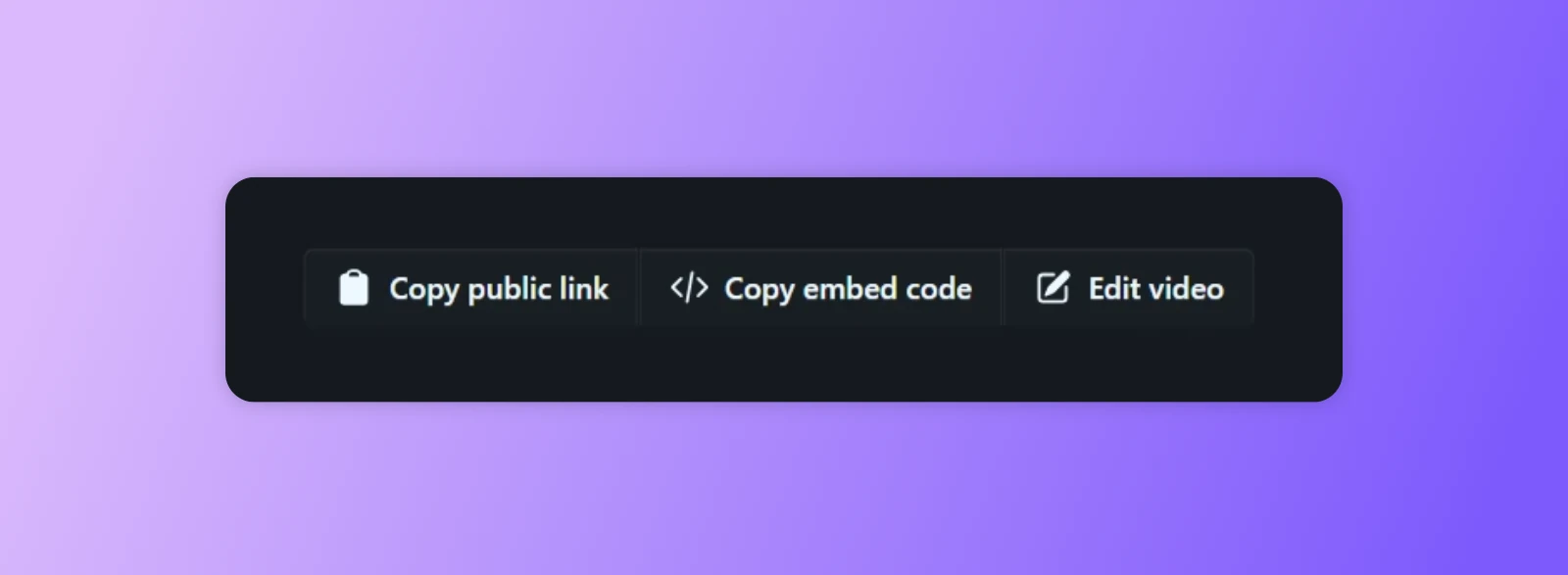 The new Copy embed code button on the video page
