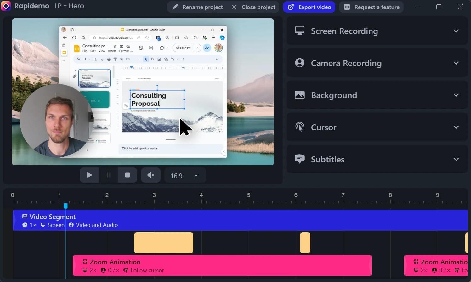 The Rapidemo editor